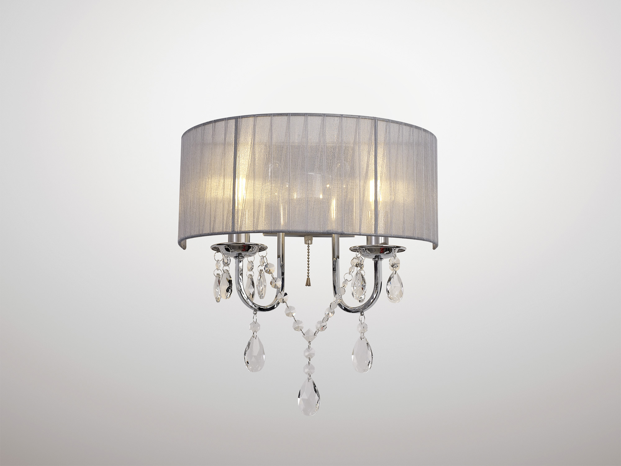 IL30061/GY  Olivia Crystal Switched Wall Lamp 2 Light